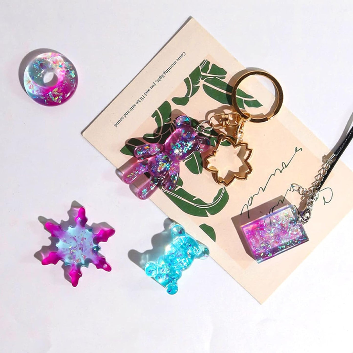 Molde Silicona Formas Varias DJ 1512 Oso, Sirena, Donut, Varita, Pata