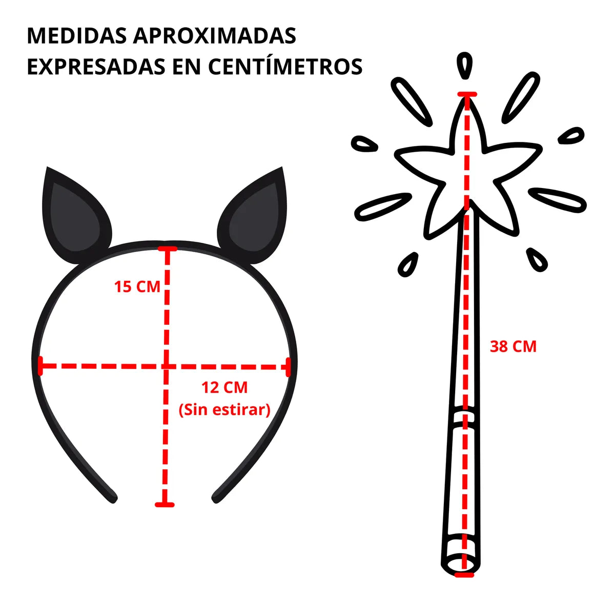 Disfraz de haloween para niñas vincha y pollera
