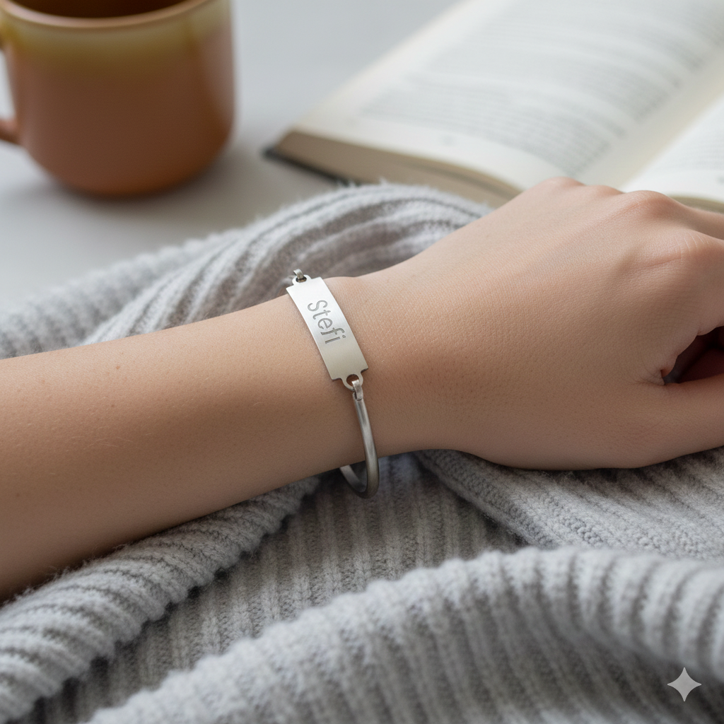Pulsera Esclava Acero Inoxidable Grabada