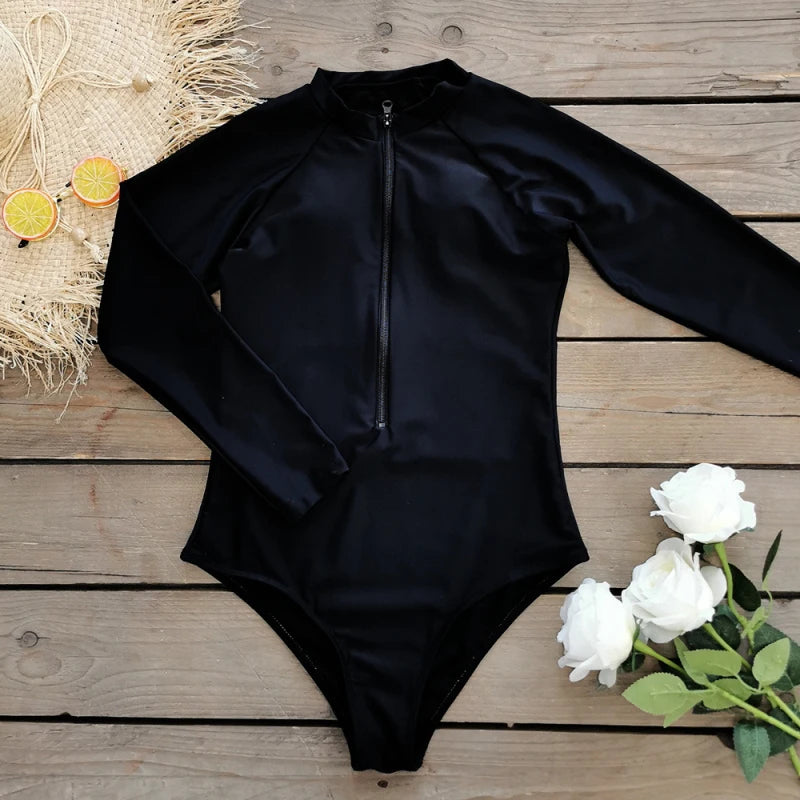 Malla Traje de Baño Mujer Manga Larga SURF - Consiguelo Aqui Uy
