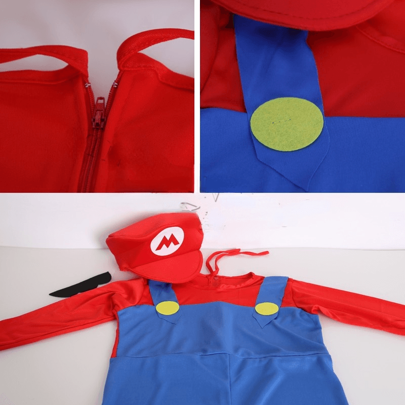 Disfraz Mario Bros con Gorro y Bigote Niños y Adultos - Consiguelo Aqui Uy