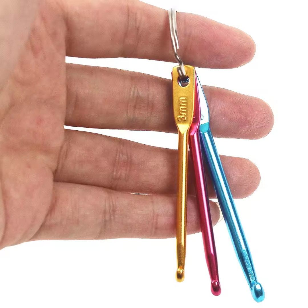 Agujas de Crochet 3,4 y 5 en llavero