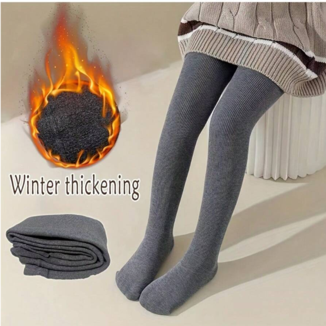 Medias térmicas con peluche para niñas lisas térmicas