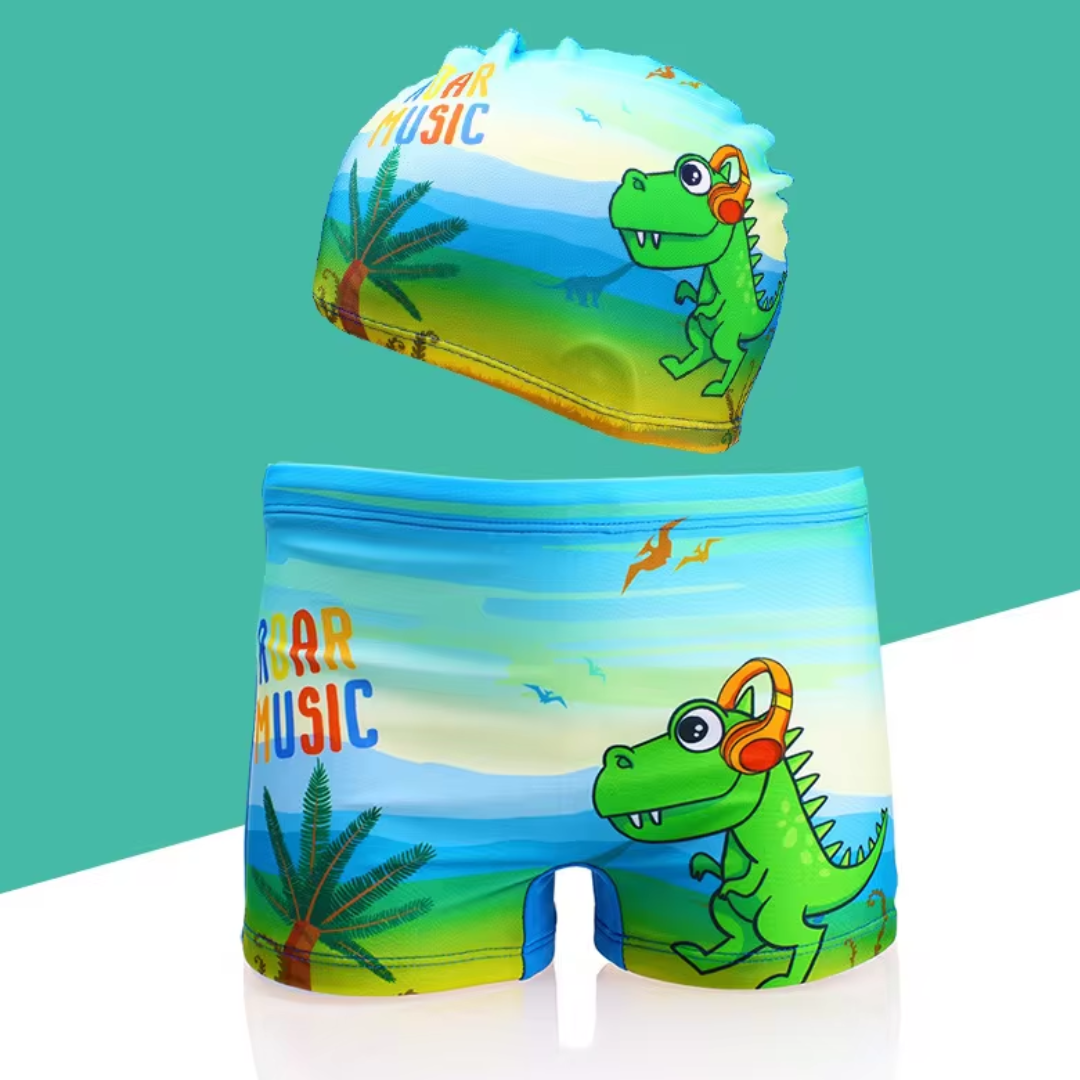 Malla Short Baño Bebe Niño Sunga con Gorra