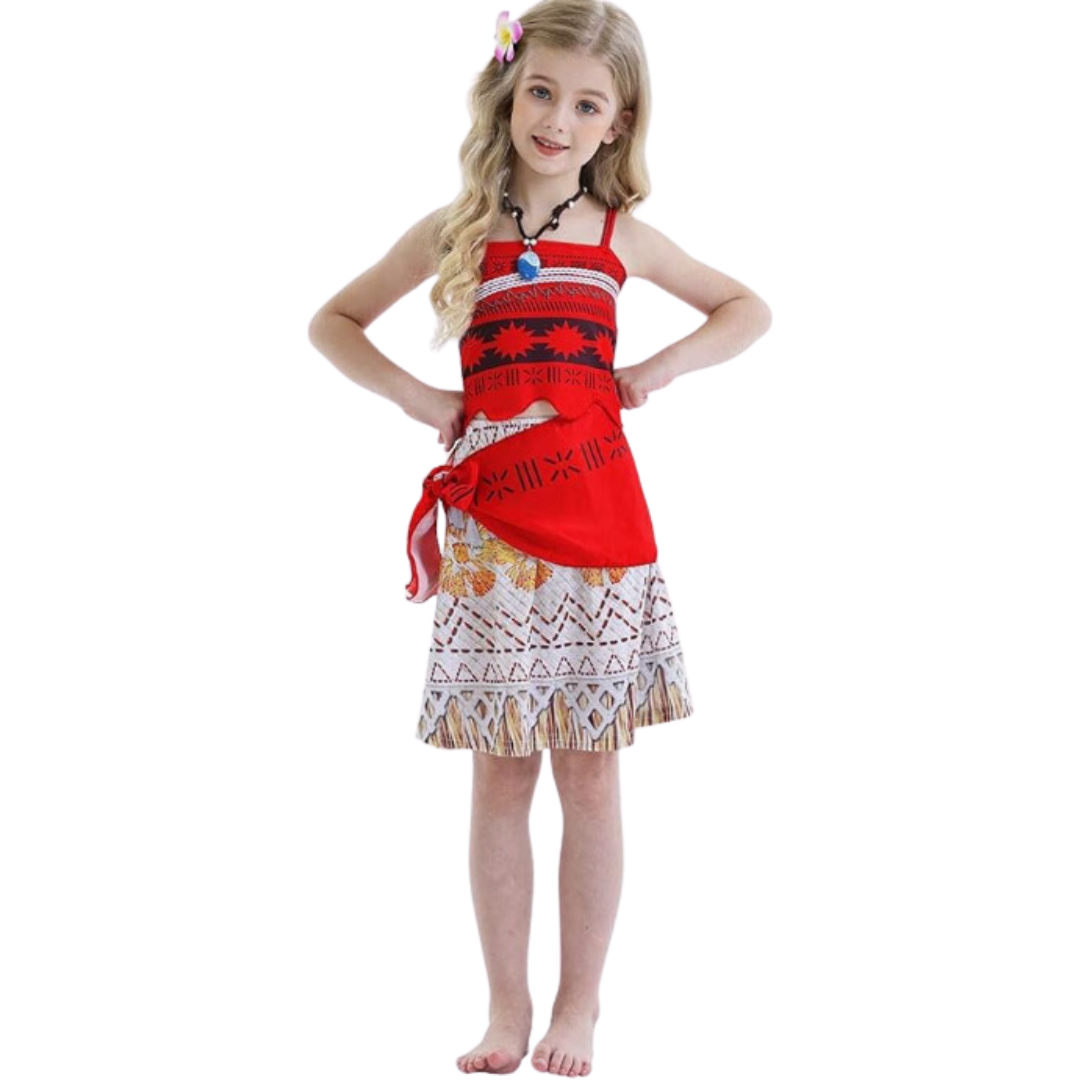 Disfraz de Moana para Niñas Cosplay con Collar