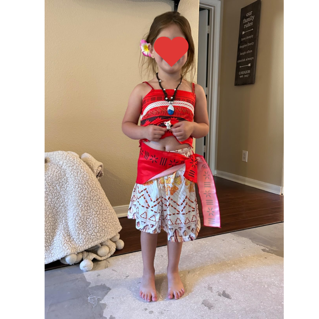 Disfraz de Moana para Niñas Cosplay con Collar