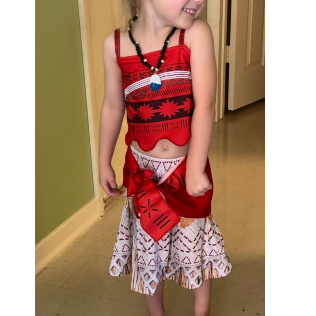 Disfraz de Moana para Niñas Cosplay con Collar