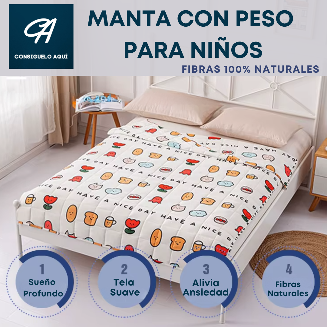 Manta Sensorial con Peso Parta niños 100% algodón