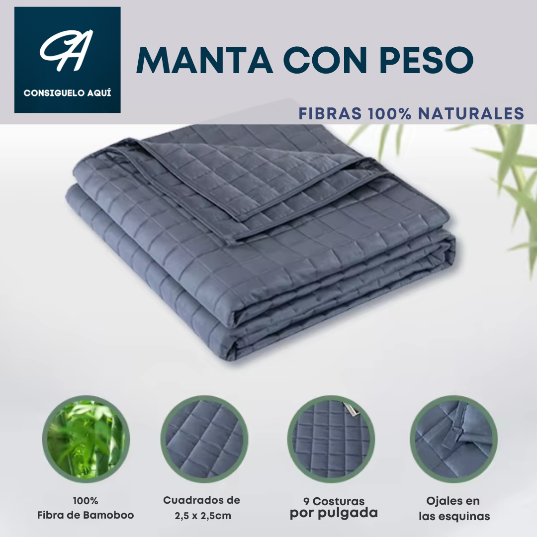 Manta Sensorial con Peso Fibra de Bamboo Anti ansiedad Sueño Profundo