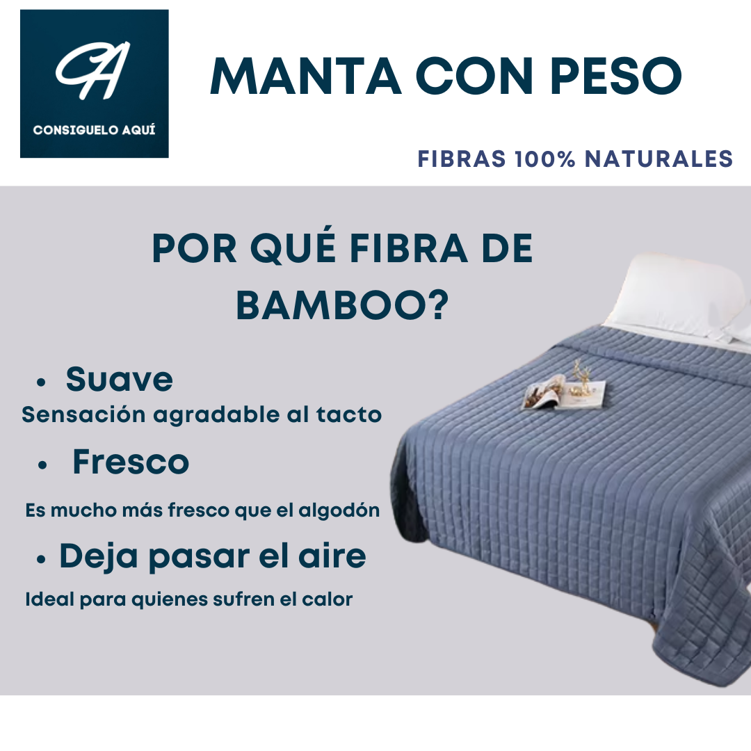 Manta Sensorial con Peso Fibra de Bamboo Anti ansiedad Sueño Profundo