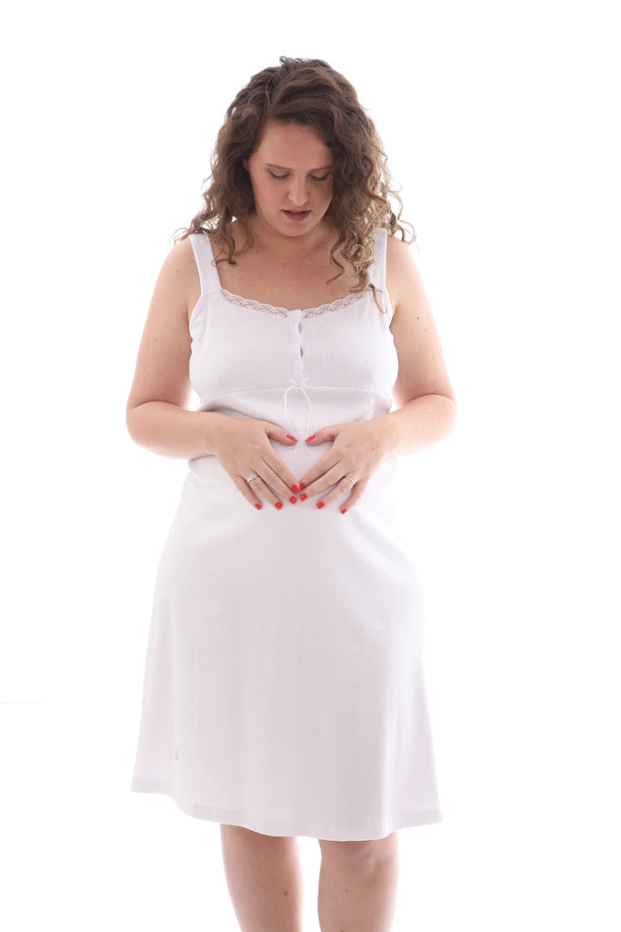 Camisón Maternal de Lactancia Con mañanita (Saquito) Puntilla - Consiguelo Aqui Uy