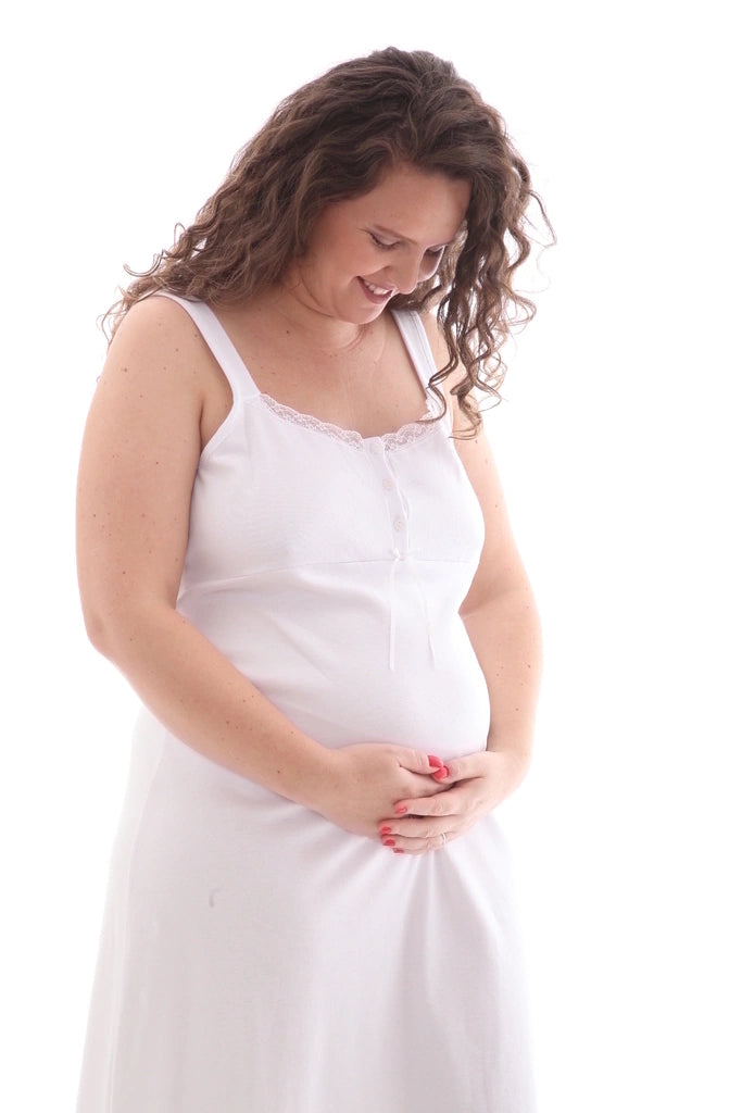 Camisón Maternal de Lactancia Con mañanita (Saquito) Puntilla - Consiguelo Aqui Uy