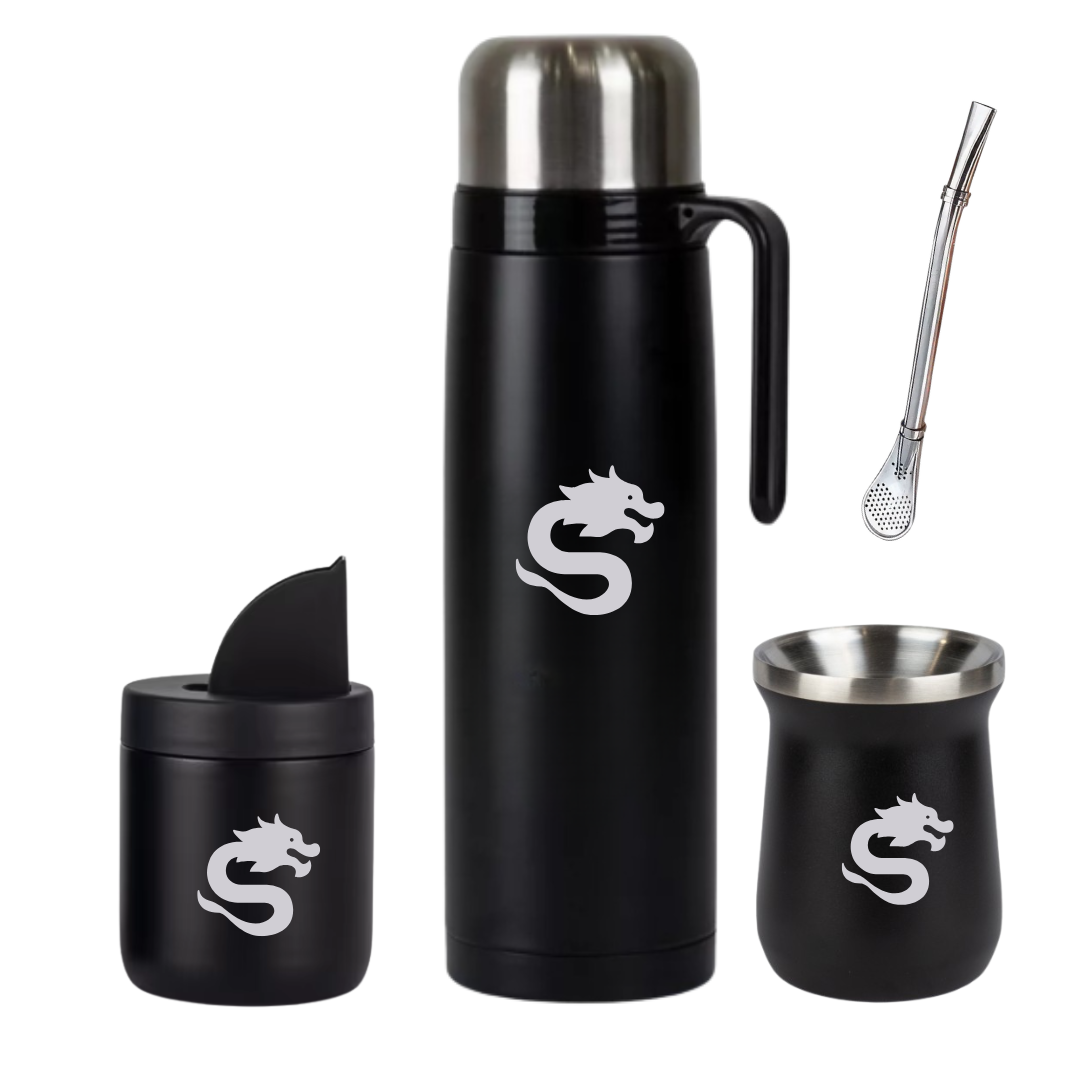 Termo + Mate + yerbera Grabados a Juego Personalzado Nombre o Logo