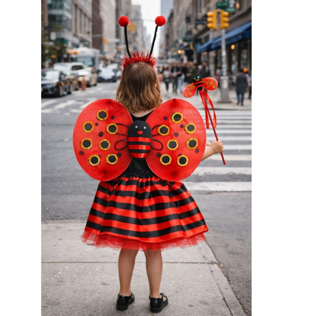 Disfraz Abeja y Bichito de Luz Niña Pollera Alas