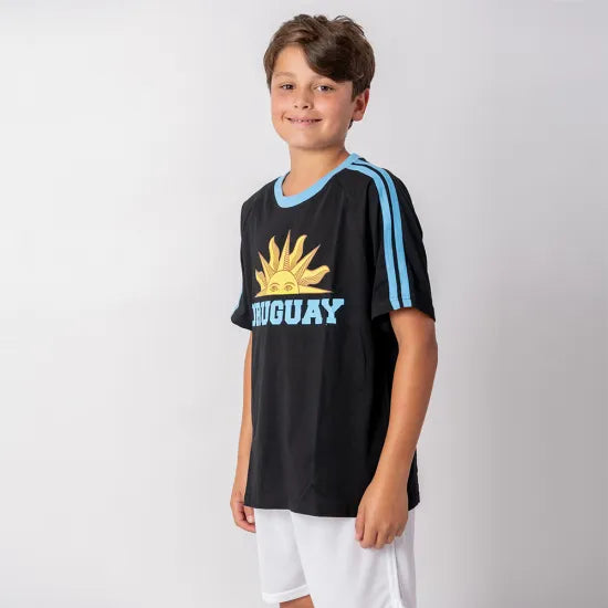 Remera de Uruguay Niños Negra