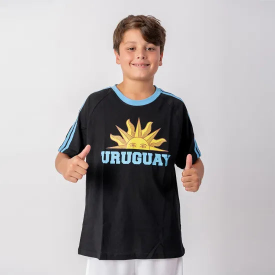 Remera de Uruguay Niños Negra