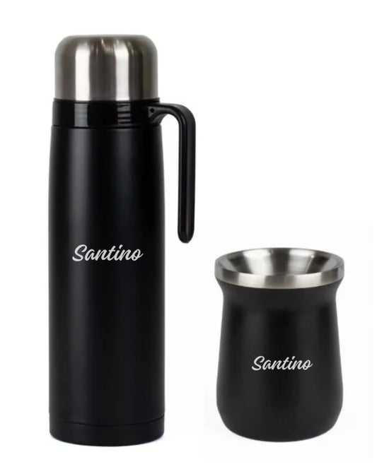 Termo + Mate Grabados a Juego Personalzado Nombre o Logo