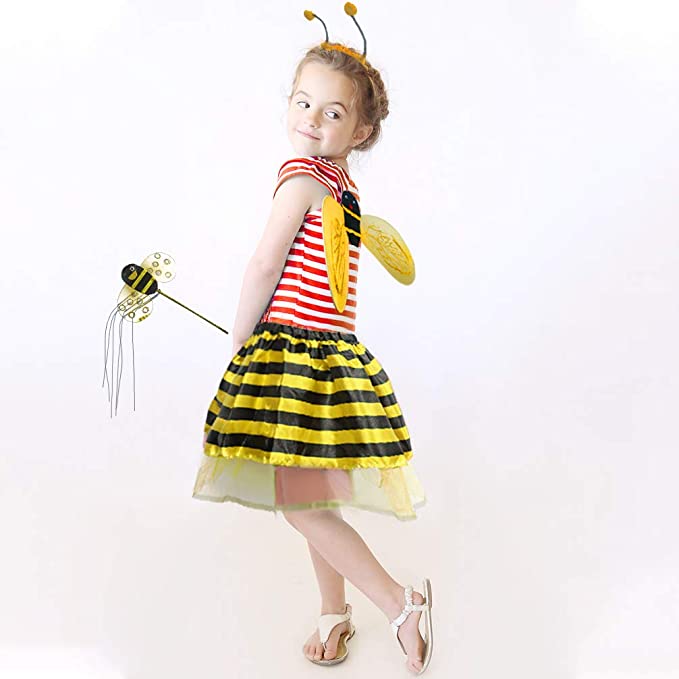Disfraz Abeja y Bichito de Luz Niña Pollera Alas