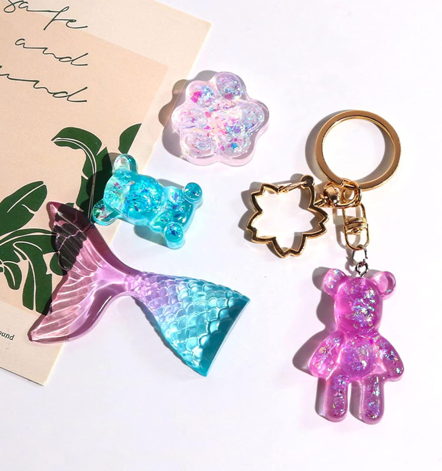 Molde Silicona Formas Varias DJ 1512 Oso, Sirena, Donut, Varita, Pata