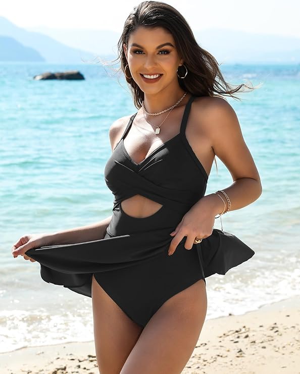 Malla Enteriza Traje de Baño Talle Grande tipo Vestido hasta 2XL