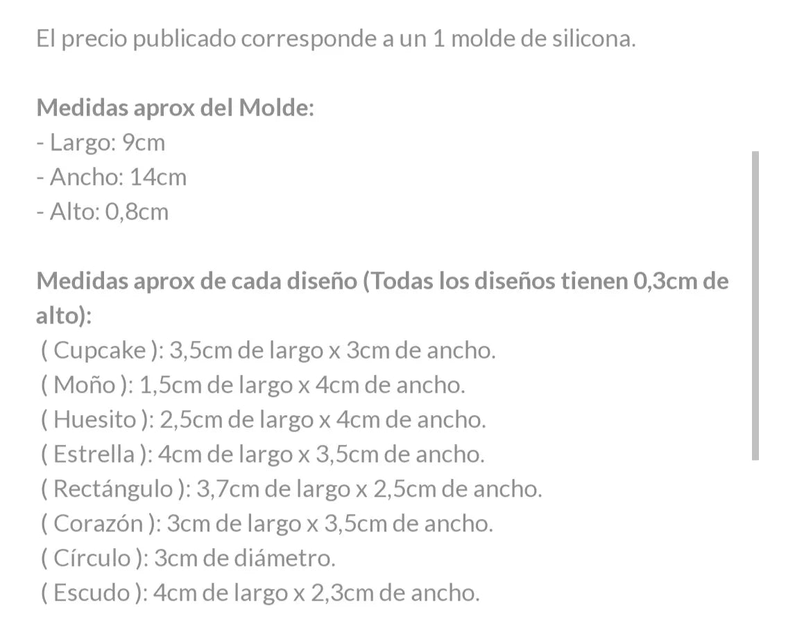 Molde Silicona para resina Chapas para perro Varios Tamaños DJ 1124