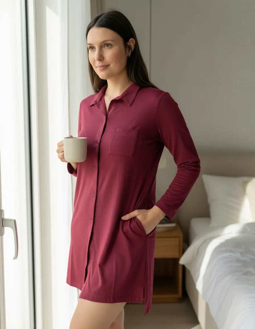 Camisón camisero Mujer Algodón Wasarette