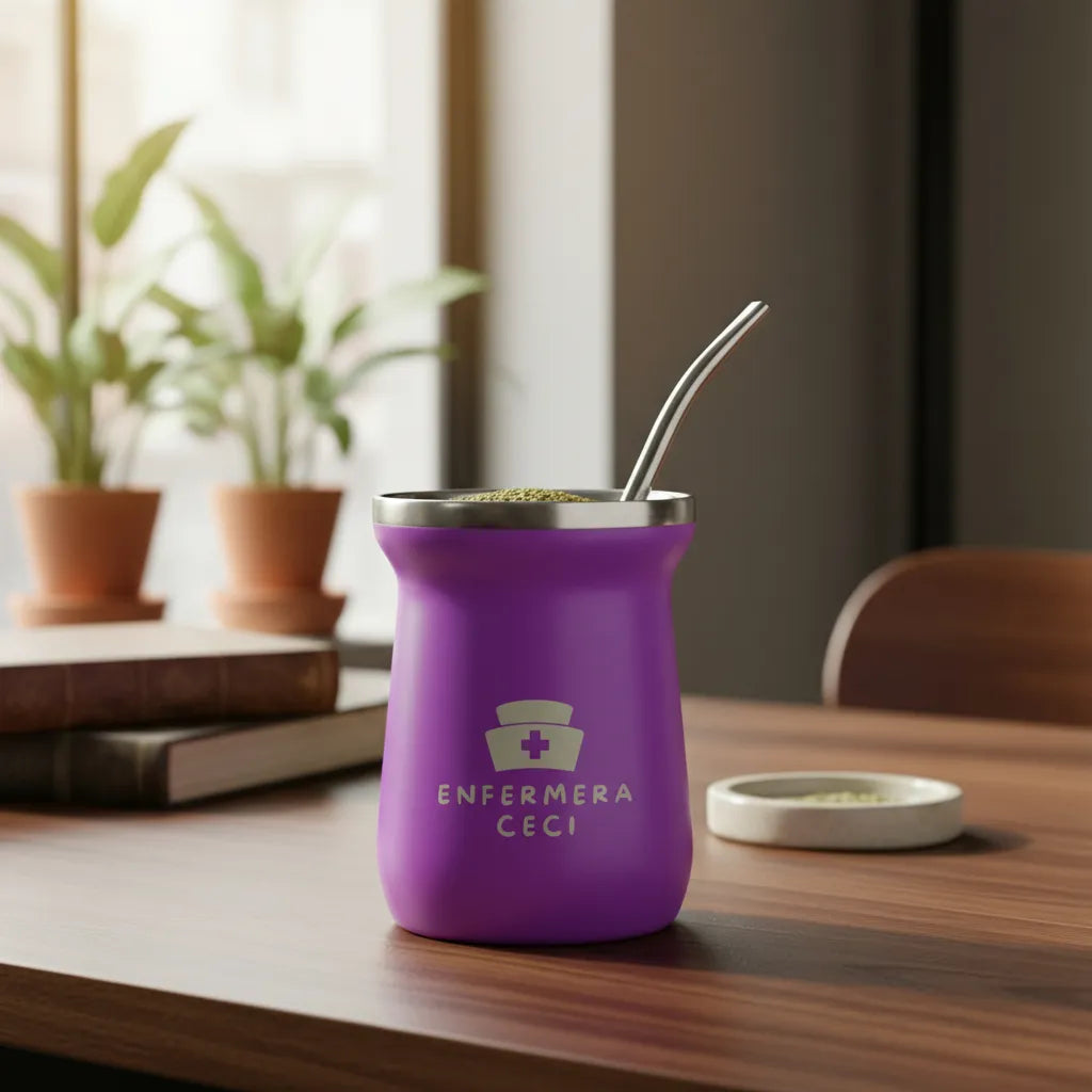 Mate de Acero Inoxidable Personalizado Grabado