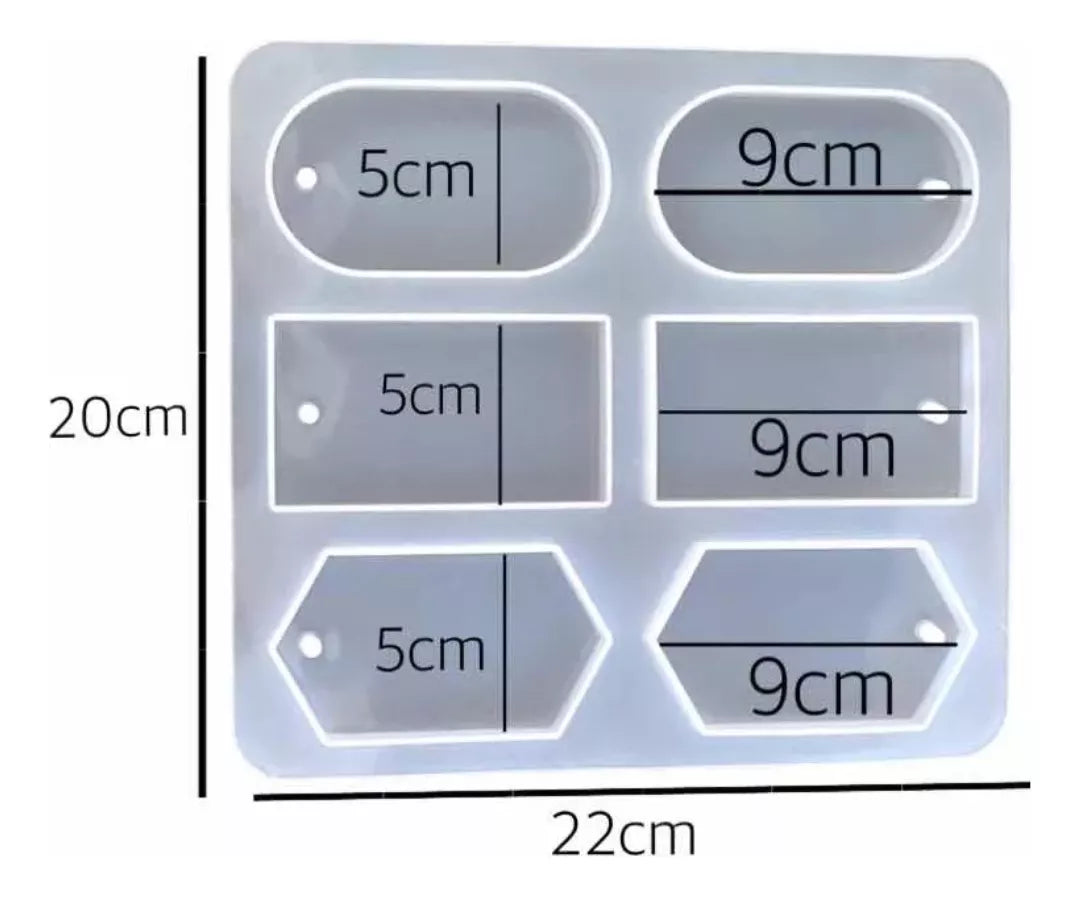 Molde Silicona para Llavero o Tag Resina