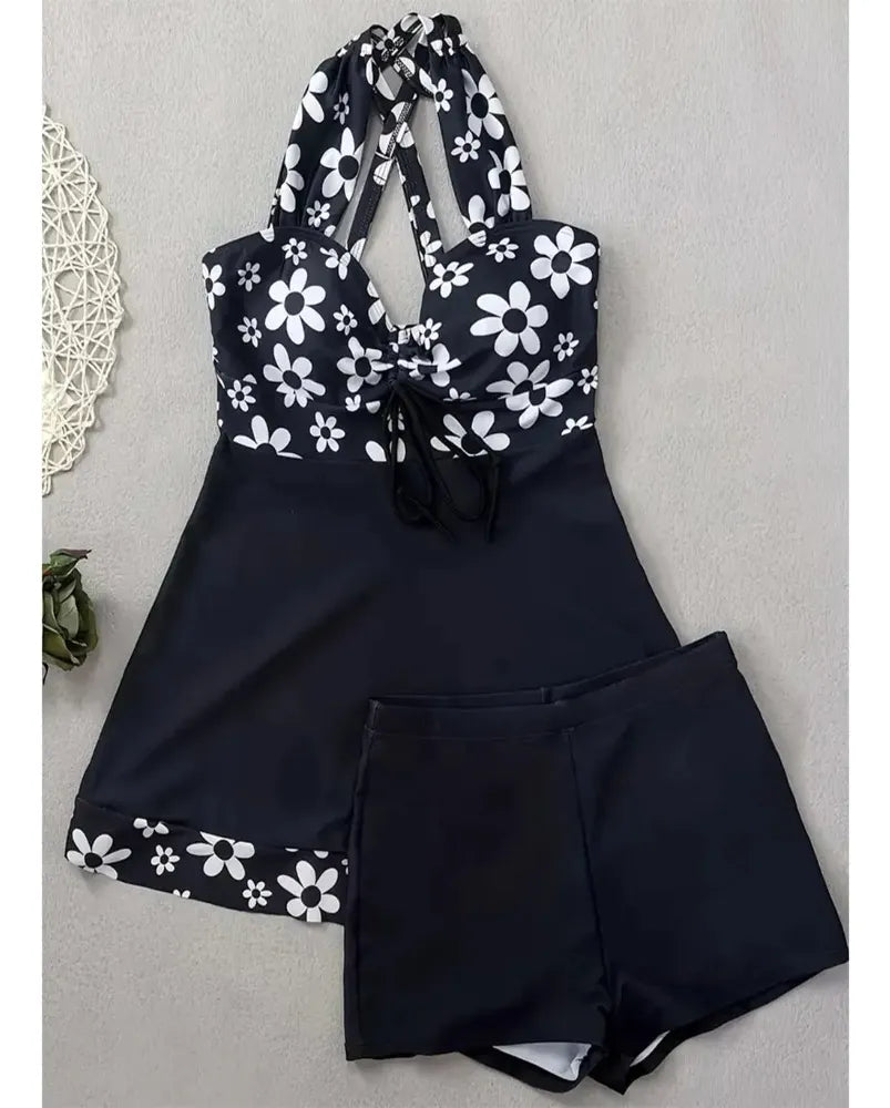 Malla Traje de Baño Dos Piezas tipo Vestido hasta 2XL