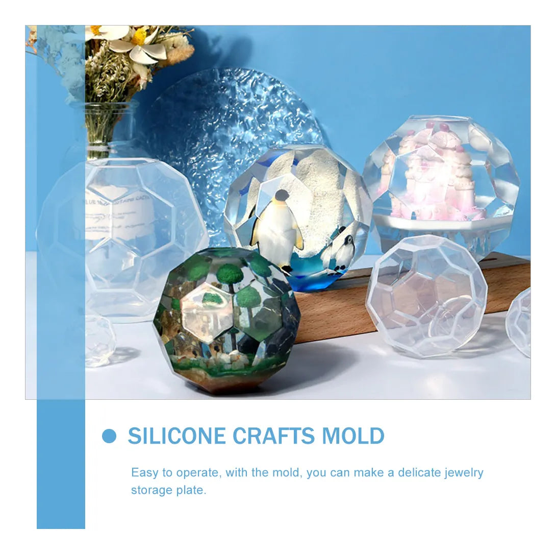 Molde de Silicona Esfera Fascetada 80mm DJ 906