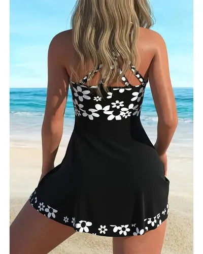 Malla Traje de Baño Dos Piezas tipo Vestido hasta 2XL