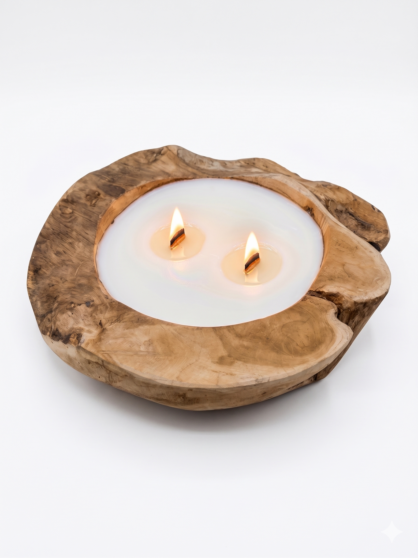 Velón Vela Madera Artesanal Regalo Cera de Coco