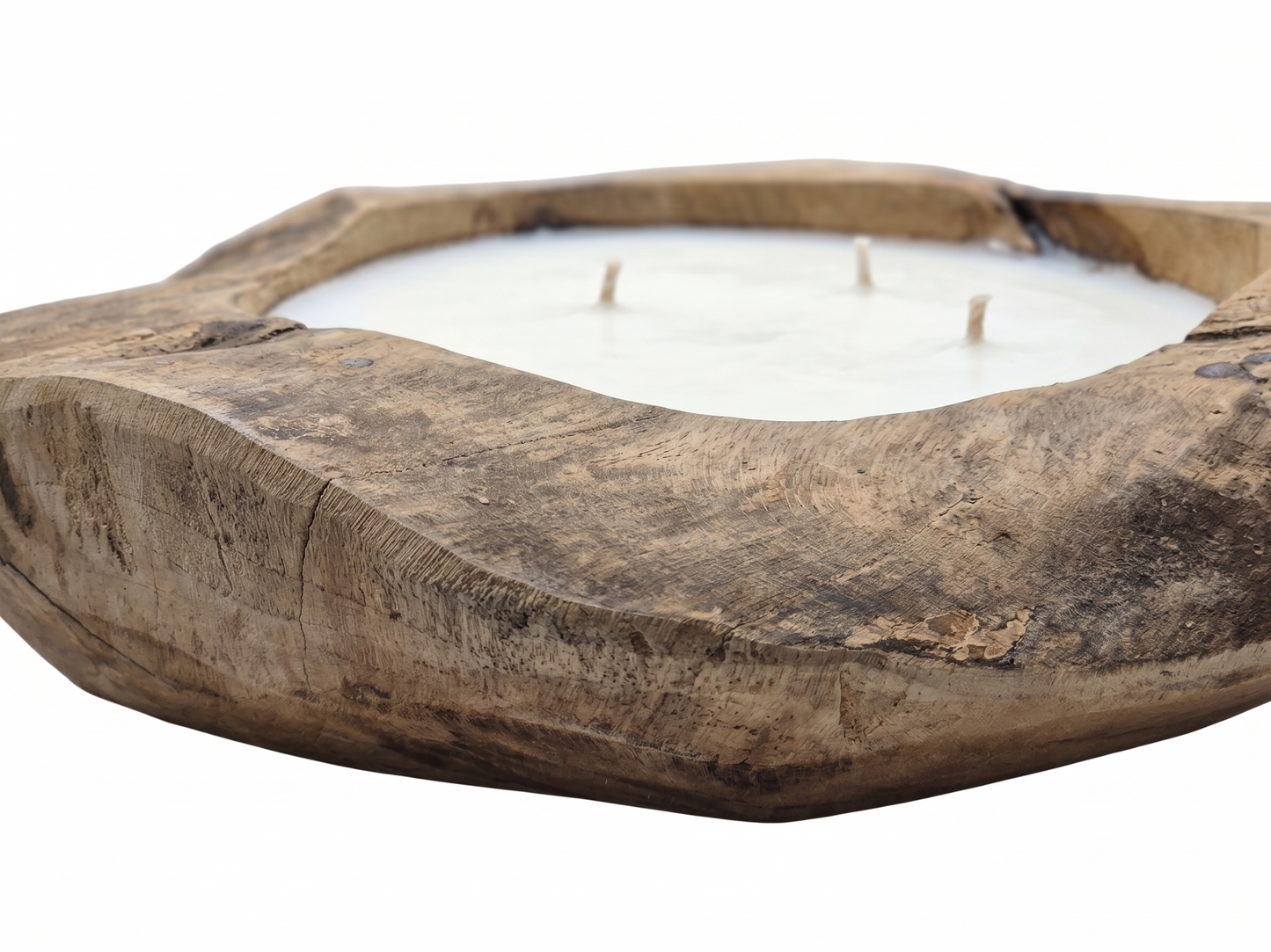 Velón Vela Madera Artesanal Regalo Cera de Coco