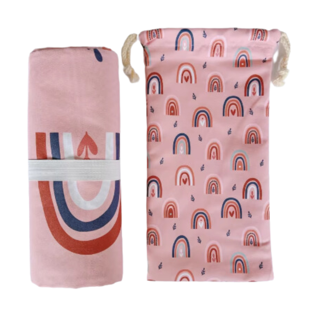 Combo Bolso Playero + Toalla Microfibra Antiarena