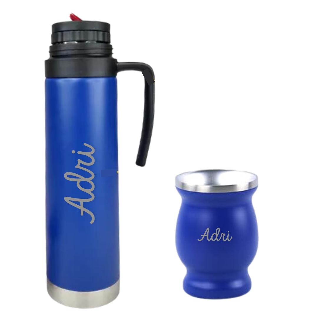 Termo + Mate Grabados a Juego Personalzado Nombre o Logo