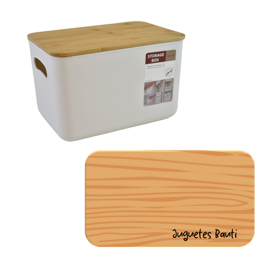 Contenedor Plástico con Tapa Bamboo Personalizado Grabado