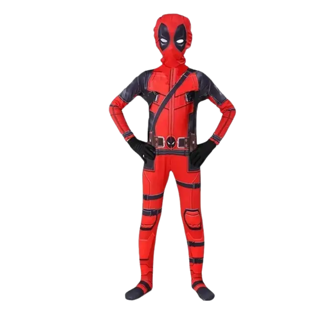 Disfraz Deadpool Cosplay Niños y Adultos Mameluco Completo