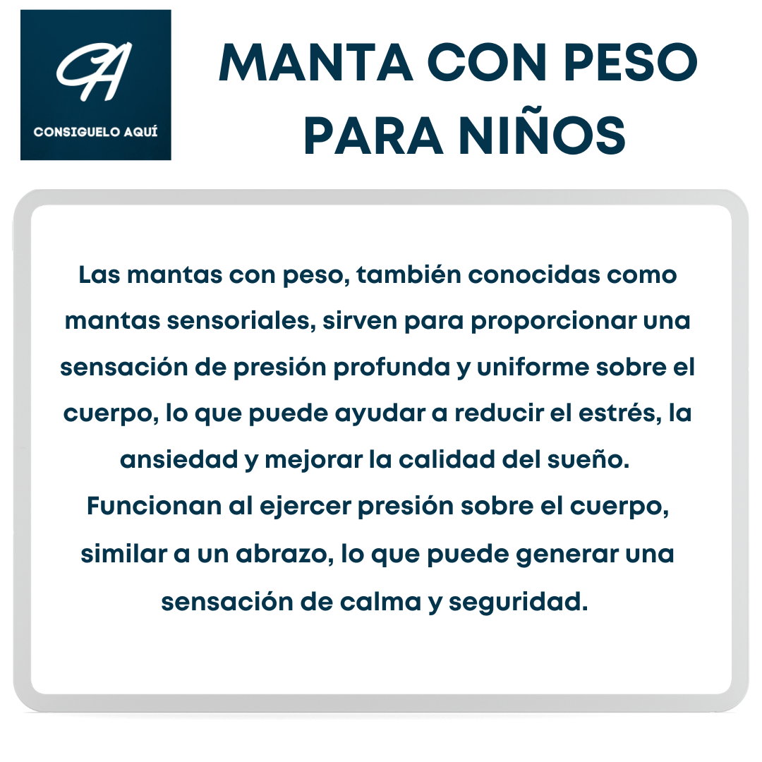 Manta Sensorial con Peso Parta niños 100% algodón