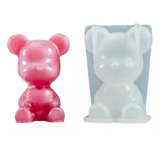 Molde de Silicona de Osito Corazón para resina, velas y jabones 75mm