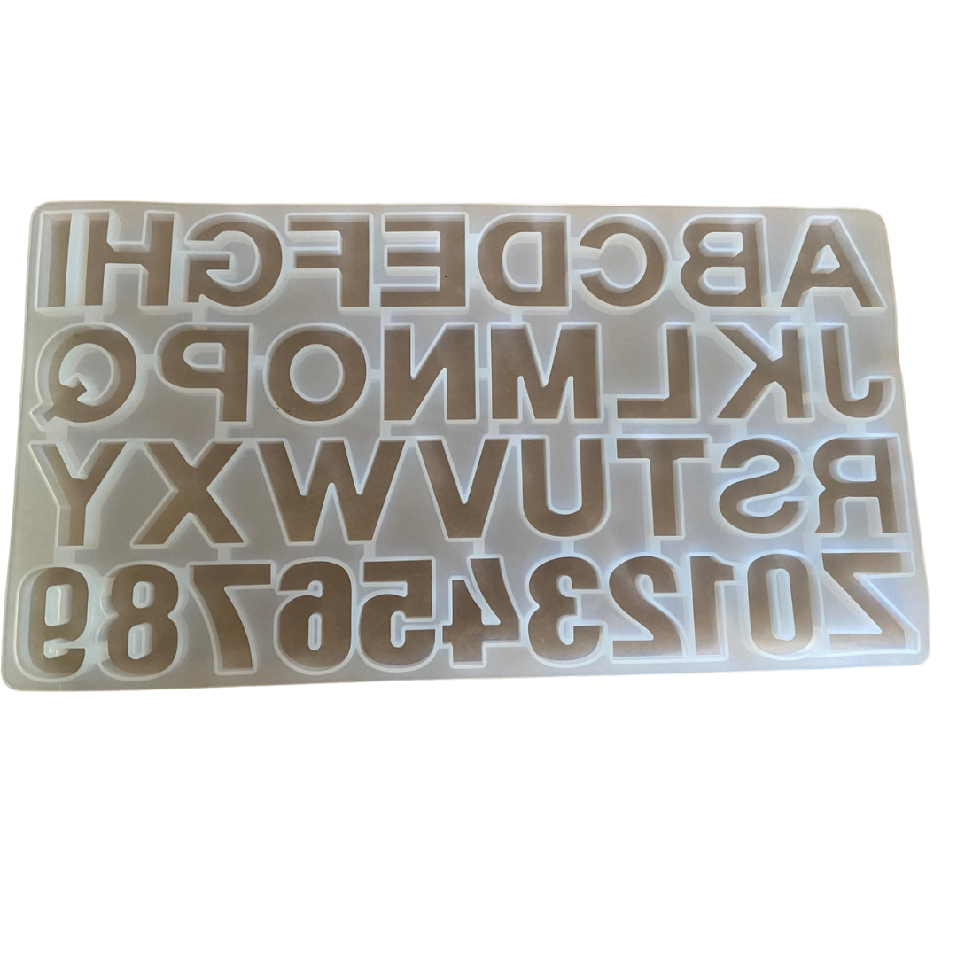 Molde Silicona Letras y Números Artesanias Llaveros