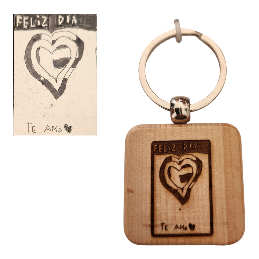 Llavero de Madera Grabado Personalizado
