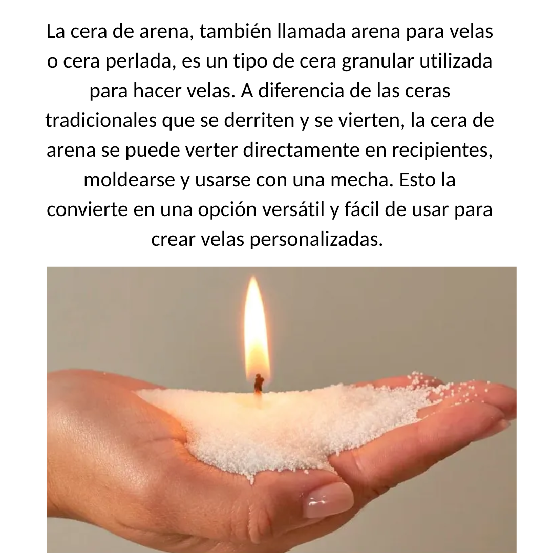 Vela Cera de Arena con Recipiente Caramelera Frasco