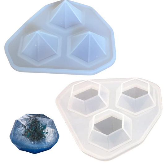 Molde de Silicona 3 Diamantes Pequeños DJ 589