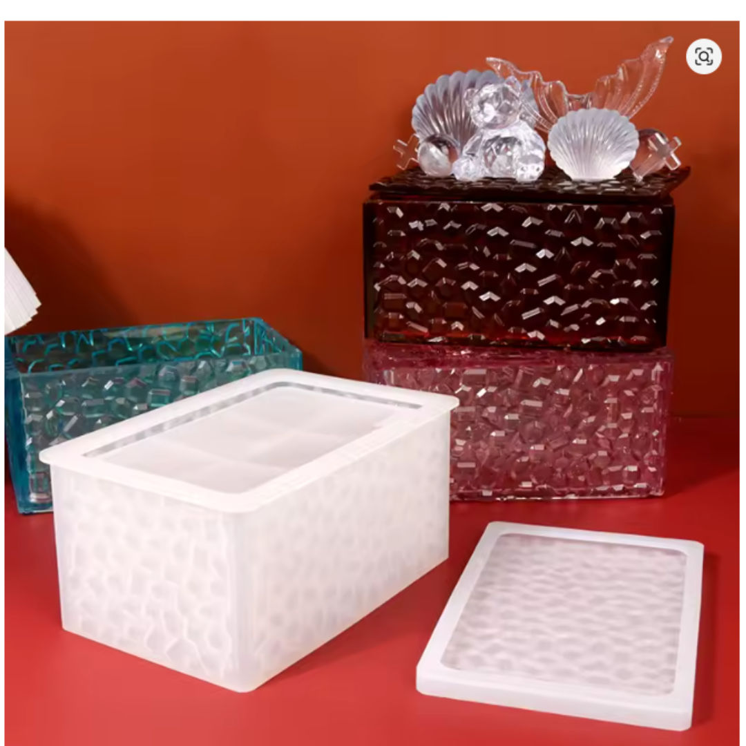 Molde de Silicona para Caja Labrada de Resina