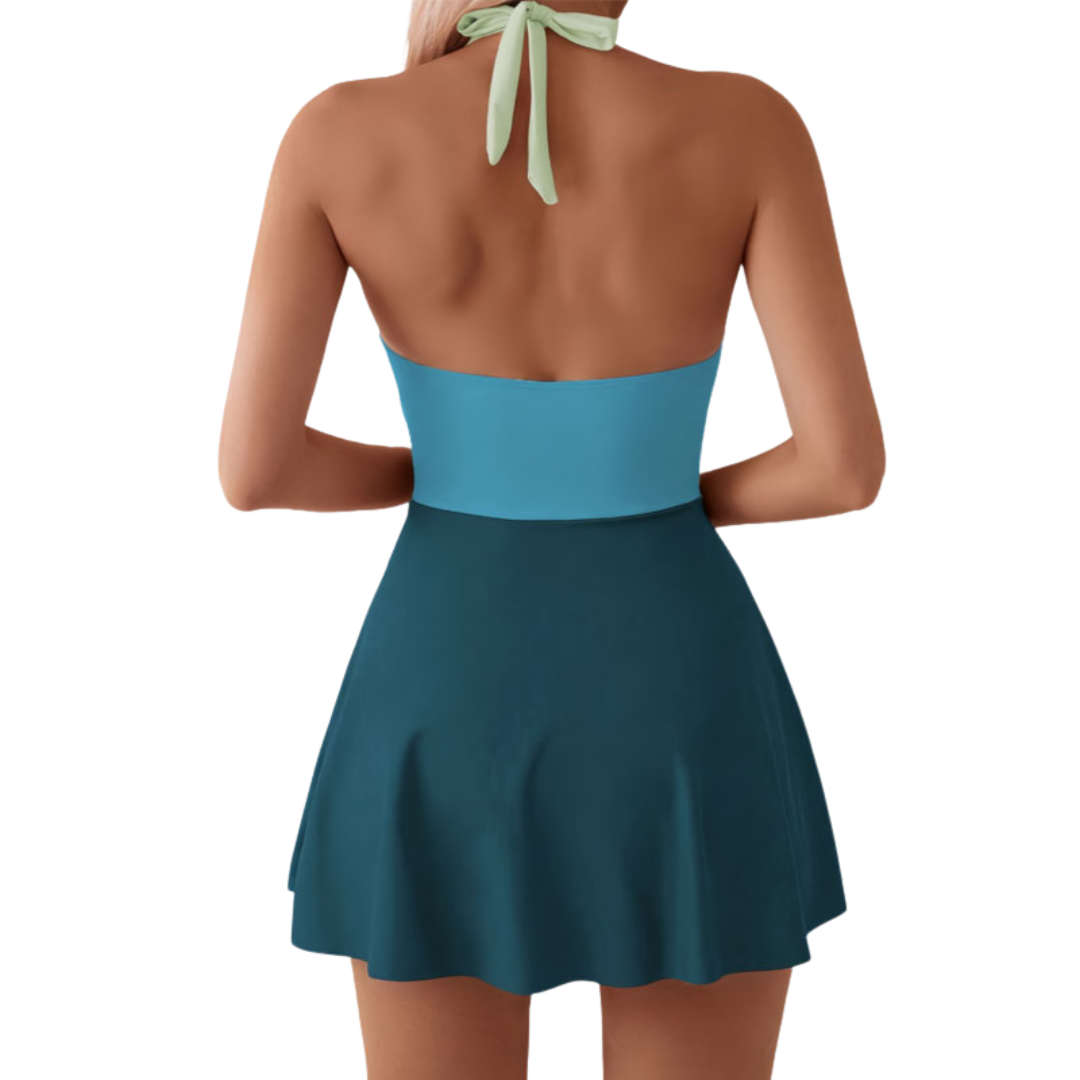 Malla Enteriza Traje de Baño Talle Grande tipo Vestido hasta 2XL