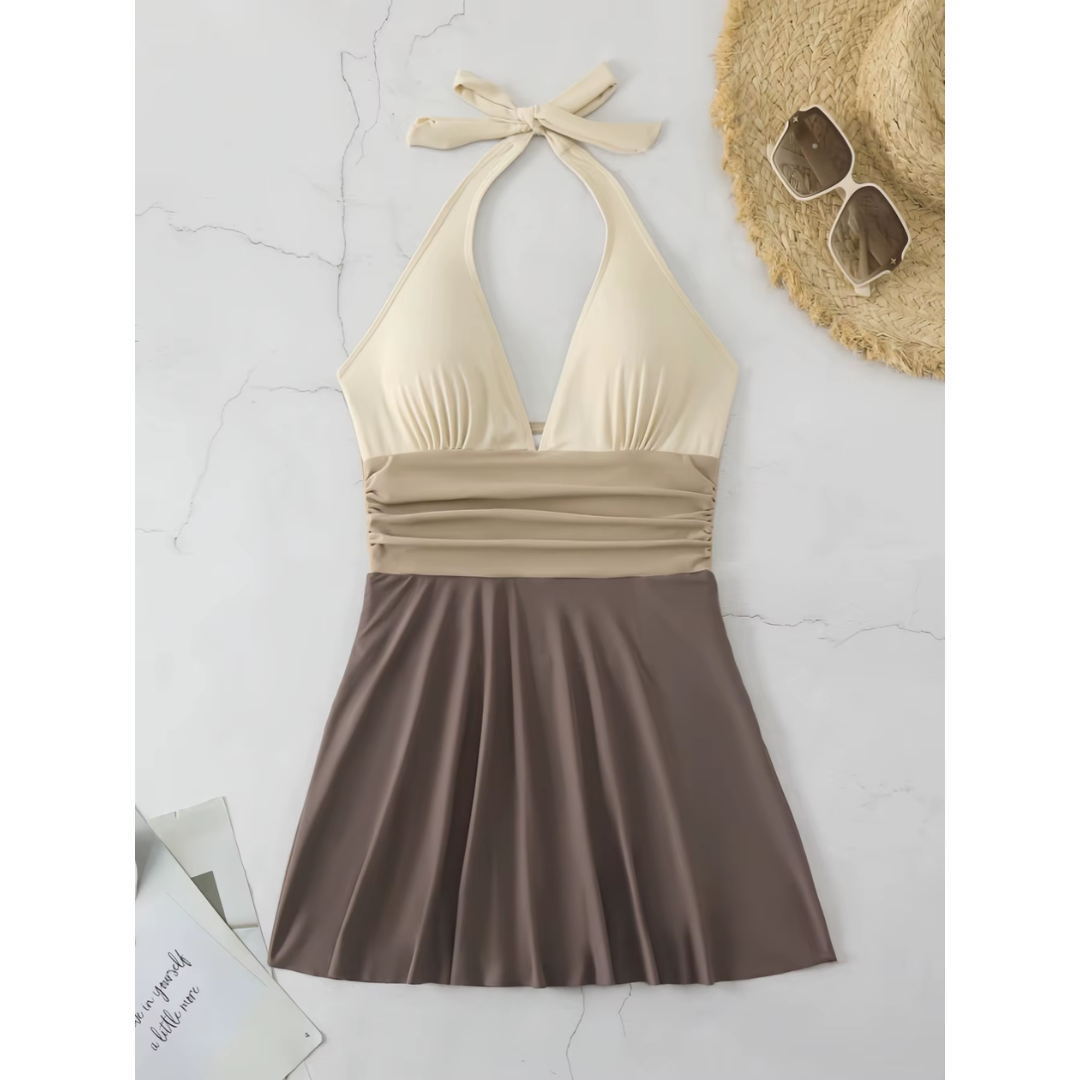 Malla Enteriza Traje de Baño Talle Grande tipo Vestido hasta 2XL