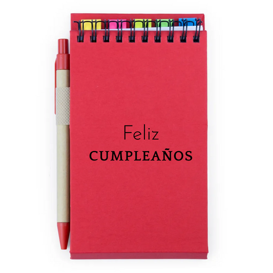 Libreta Grabada Personalizada Logo Nombre Souvenir con post it y lapicera