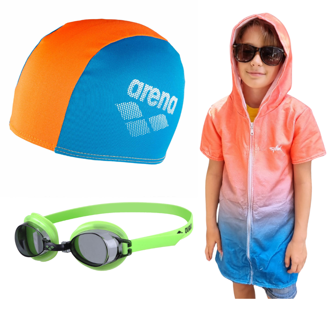 Combo Natación Piscina Lentes Gorra Toalla y Bolso