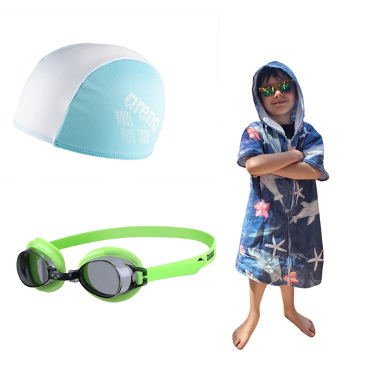 Combo Natación Piscina Lentes Gorra Toalla y Bolso