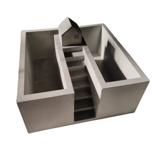 Molde Silicona Maceta con Escalera Cemento Yeso Resina